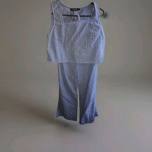 ROY LAMP NWT BLUE WHT WHITE STRIPE SET SIZE WOMENS S SMALL - Picture 2 of 9